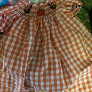 Smocked thanksgiving dress, euc